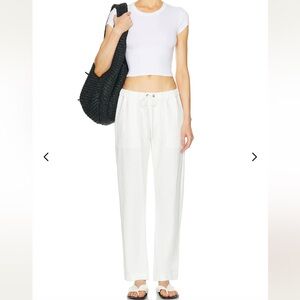 NWT Enza Costa Twill Easy Pant - Off White / Large